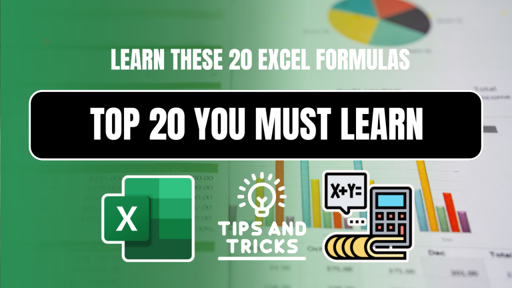 20 Excel Formulas You MUST Know for Daily Office Work